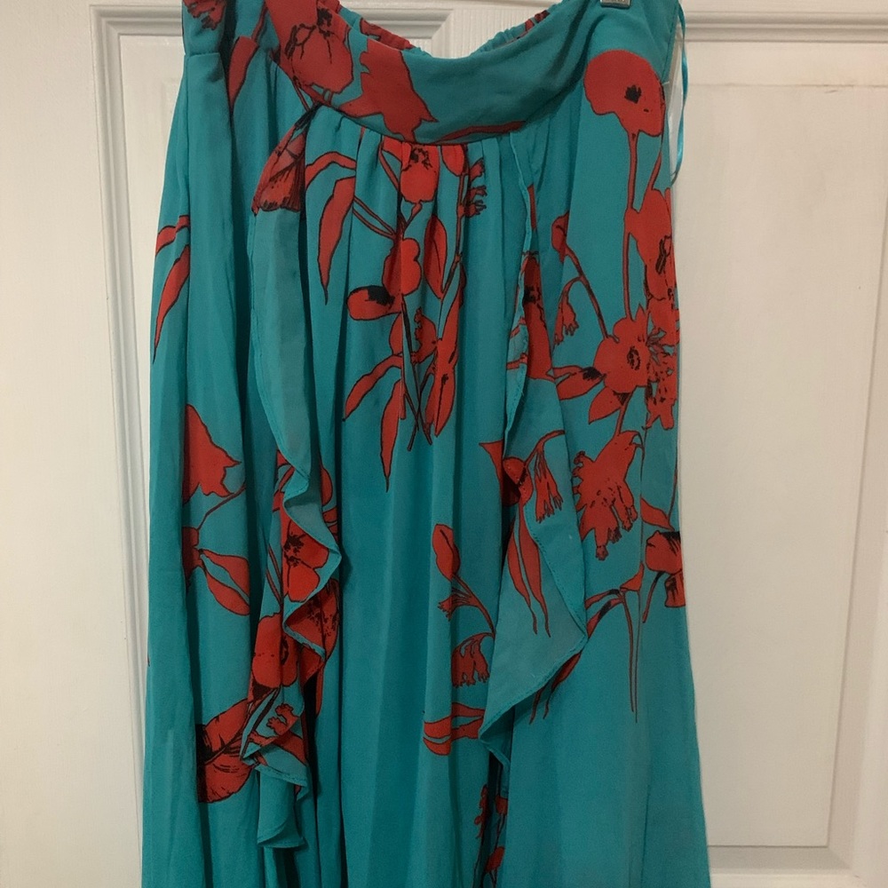 Fashion nova long ruffle pleated skirt